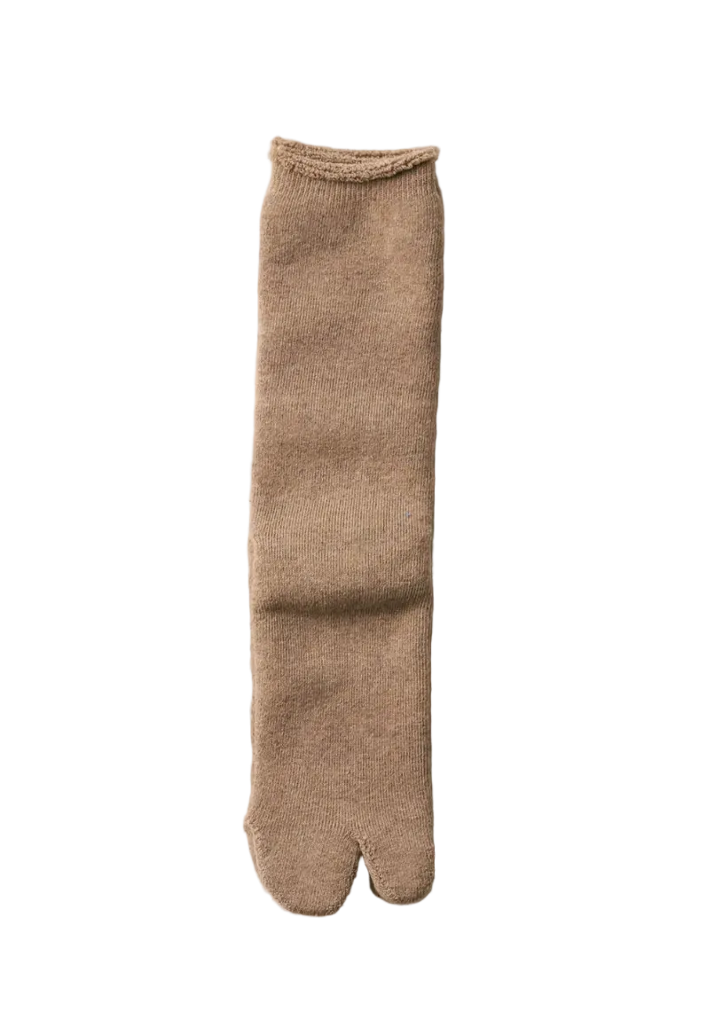 Yahae Organic Cotton Yak Pile Tabi Socks – Brown