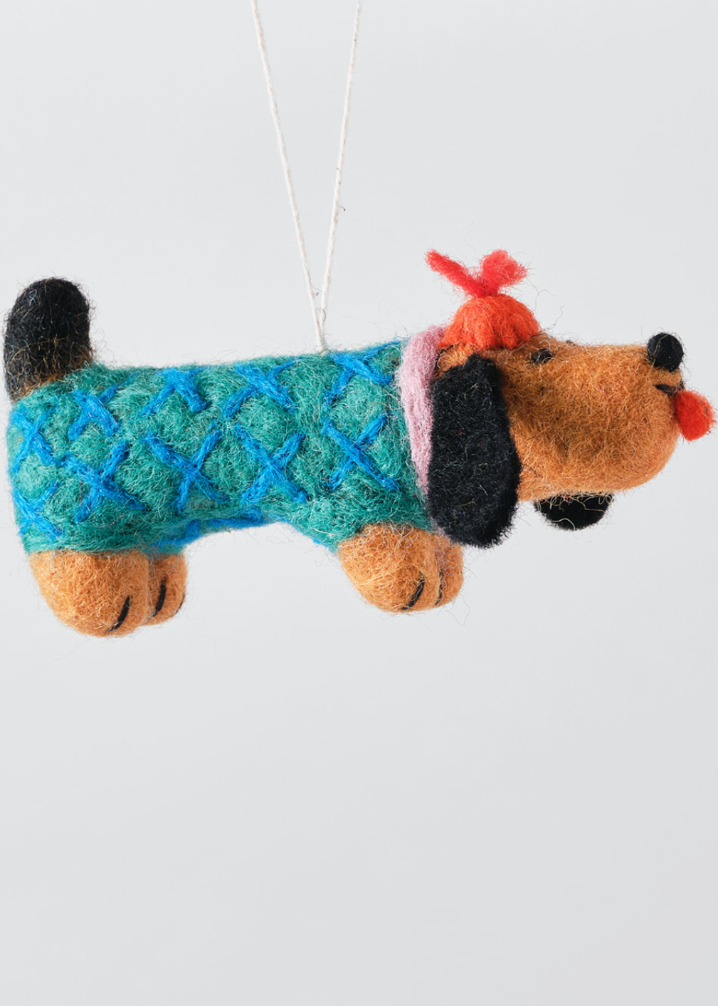 Wiener Dog Hanging Felt Ornament