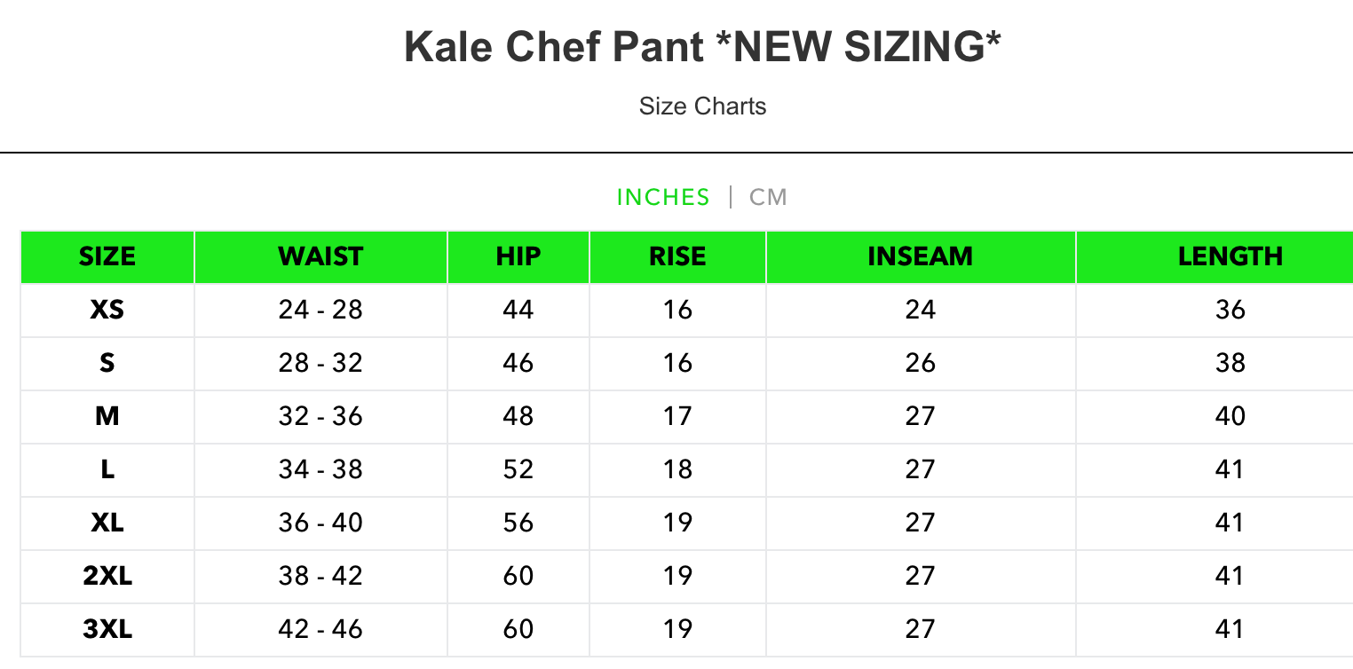Chef Pant // Kale