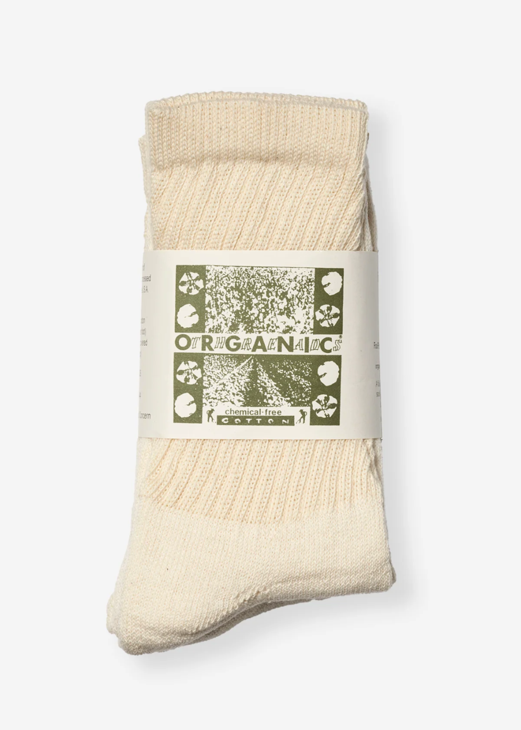 Sally Fox Foxfibre Colorganic Undyed Cotton Crew Top Socks // Cream
