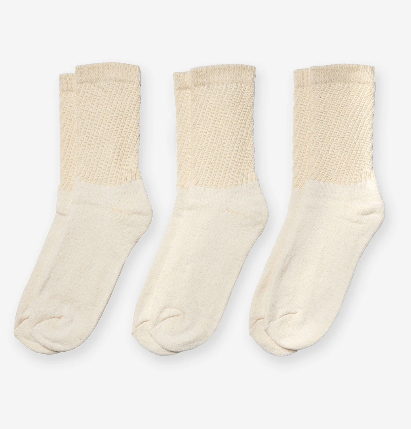 Sally Fox Foxfibre Colorganic Undyed Cotton Crew Top Socks // Cream