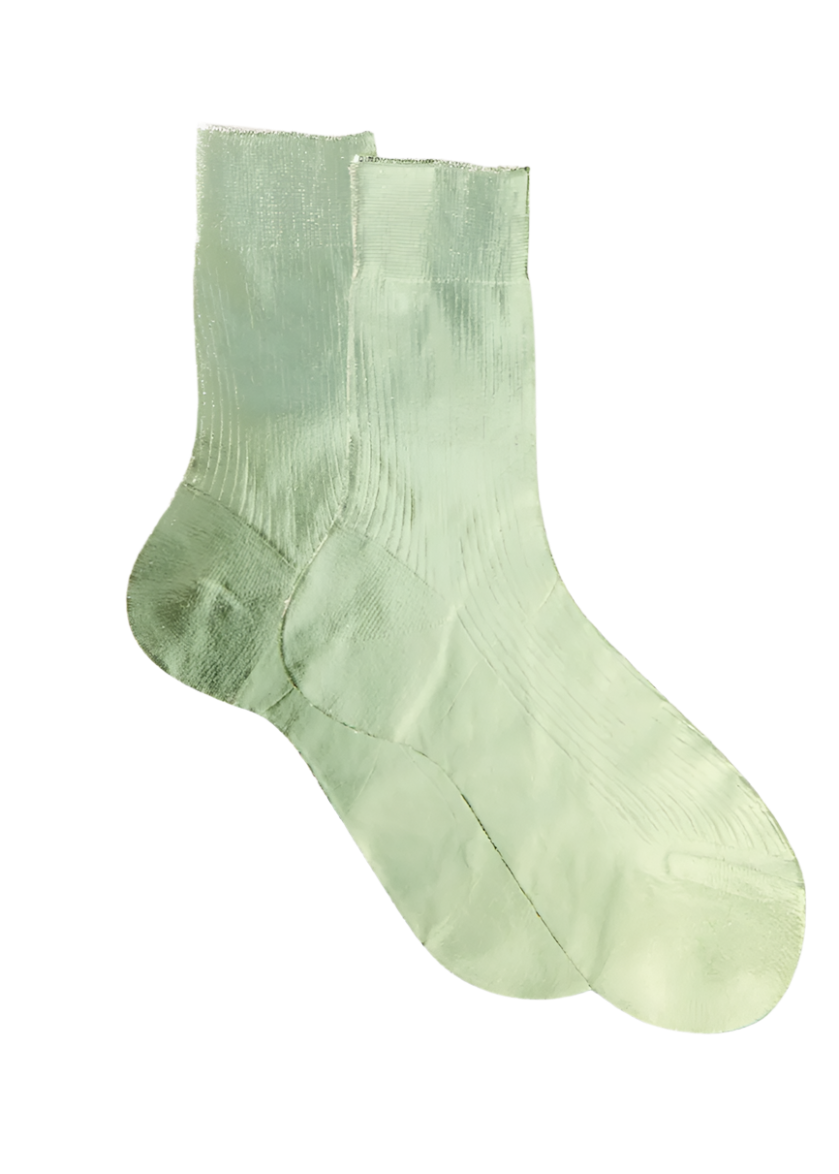 One Ribbed Laminated Socks // Verdino