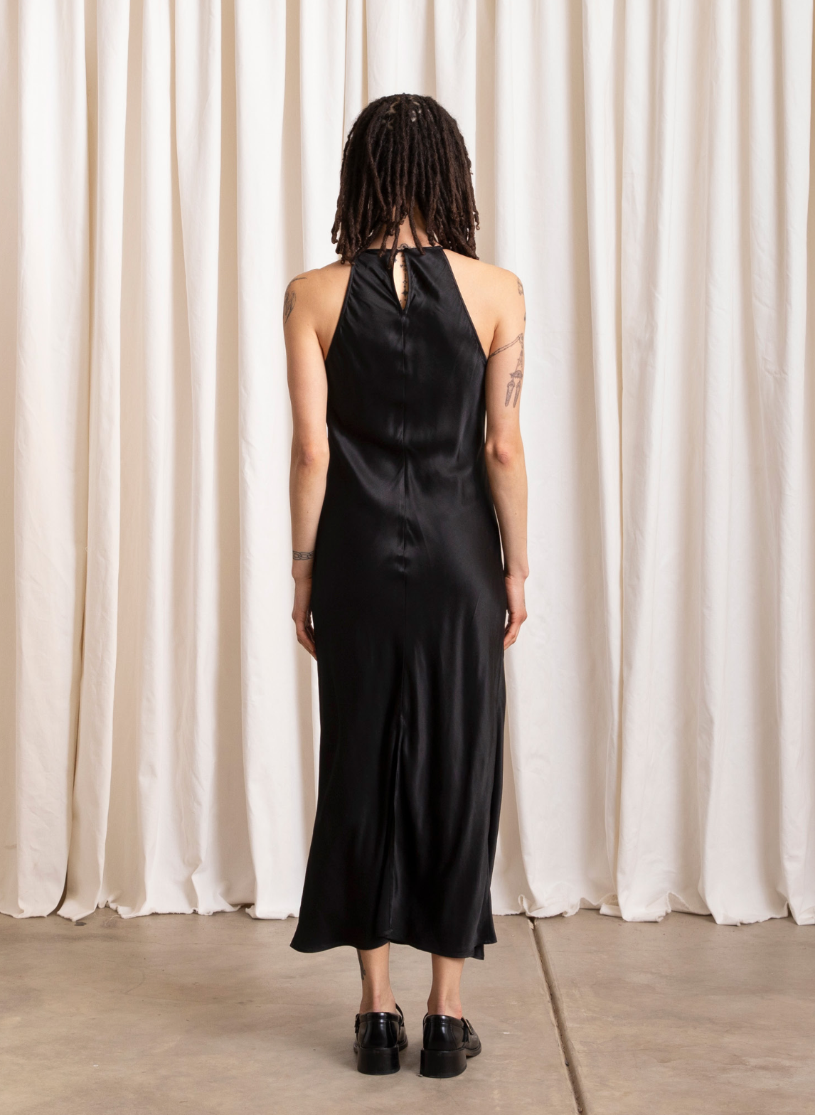 High Neck Bias Dress // Black