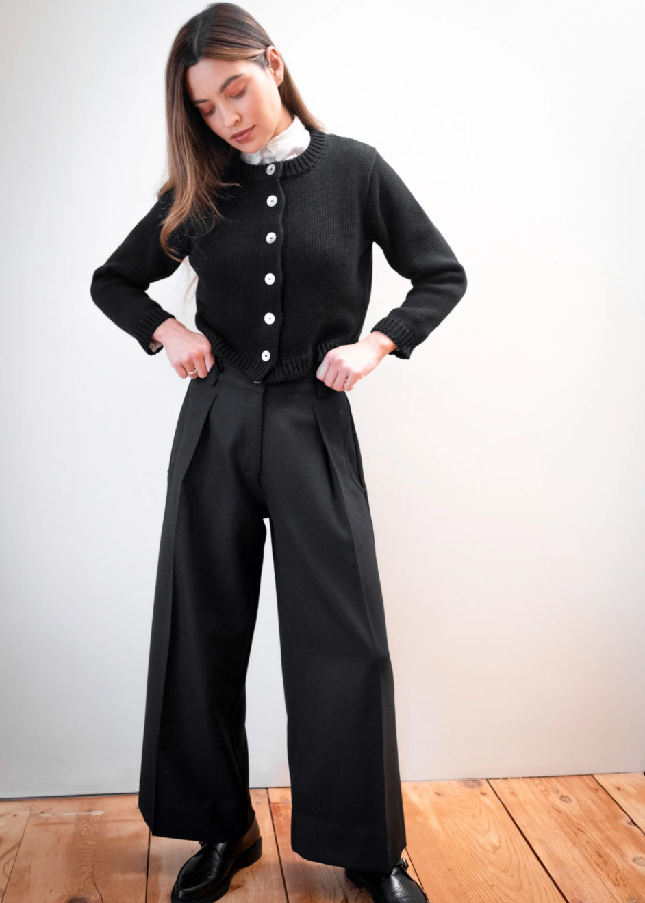 Chunky Cotton Cardi / Noir