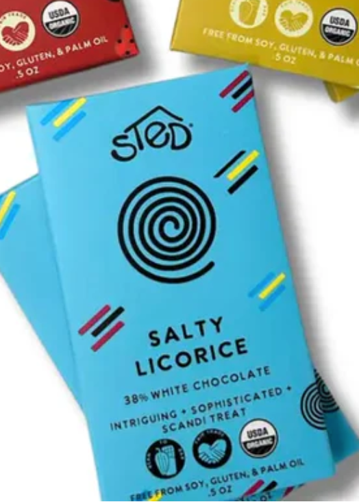 Mini Salt Licorice White Chocolate Bar