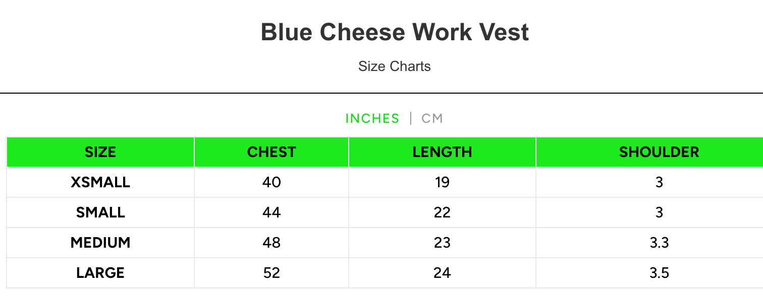 Blue Cheese // Work Vest