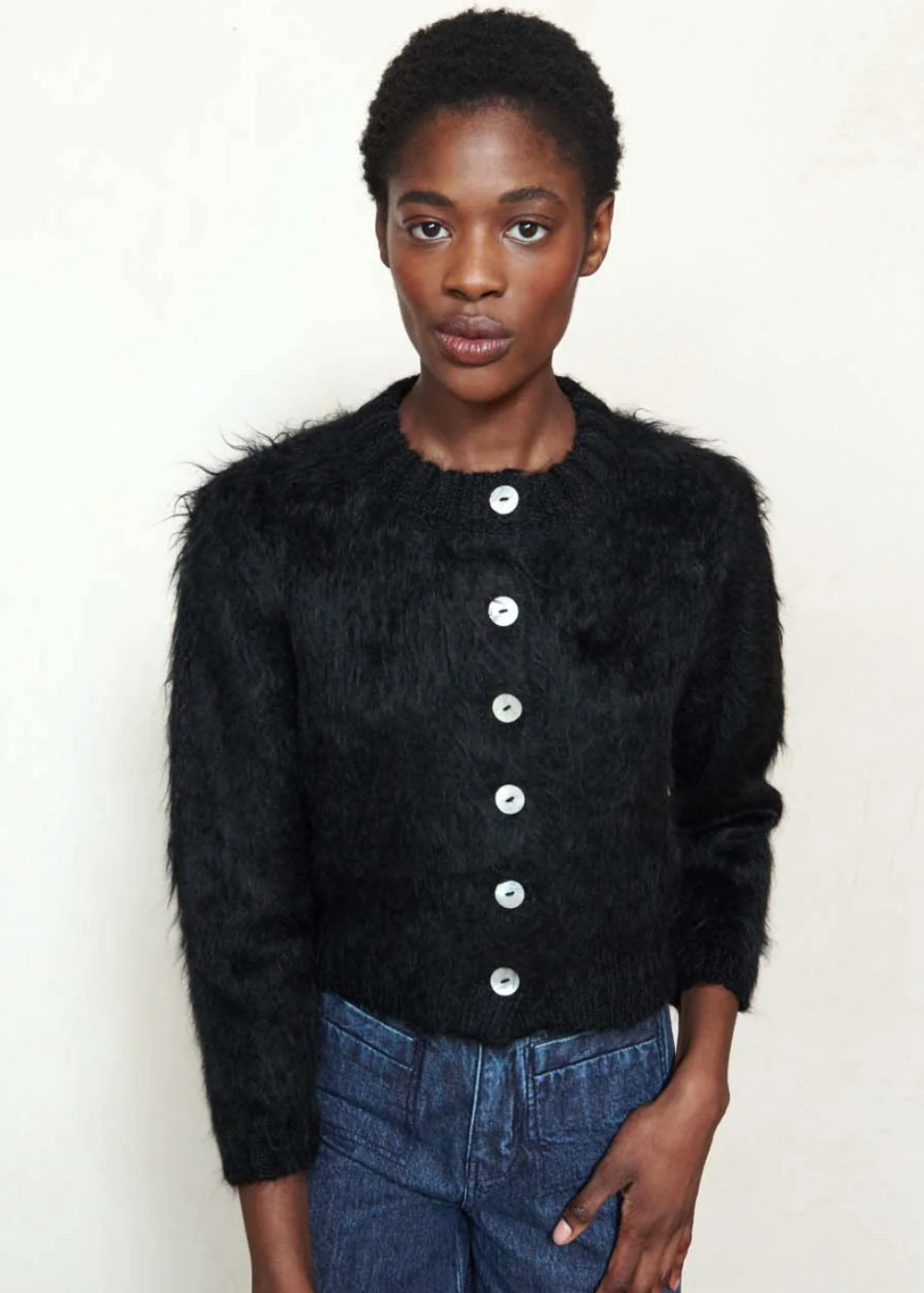 Brushed Cardi // Noir