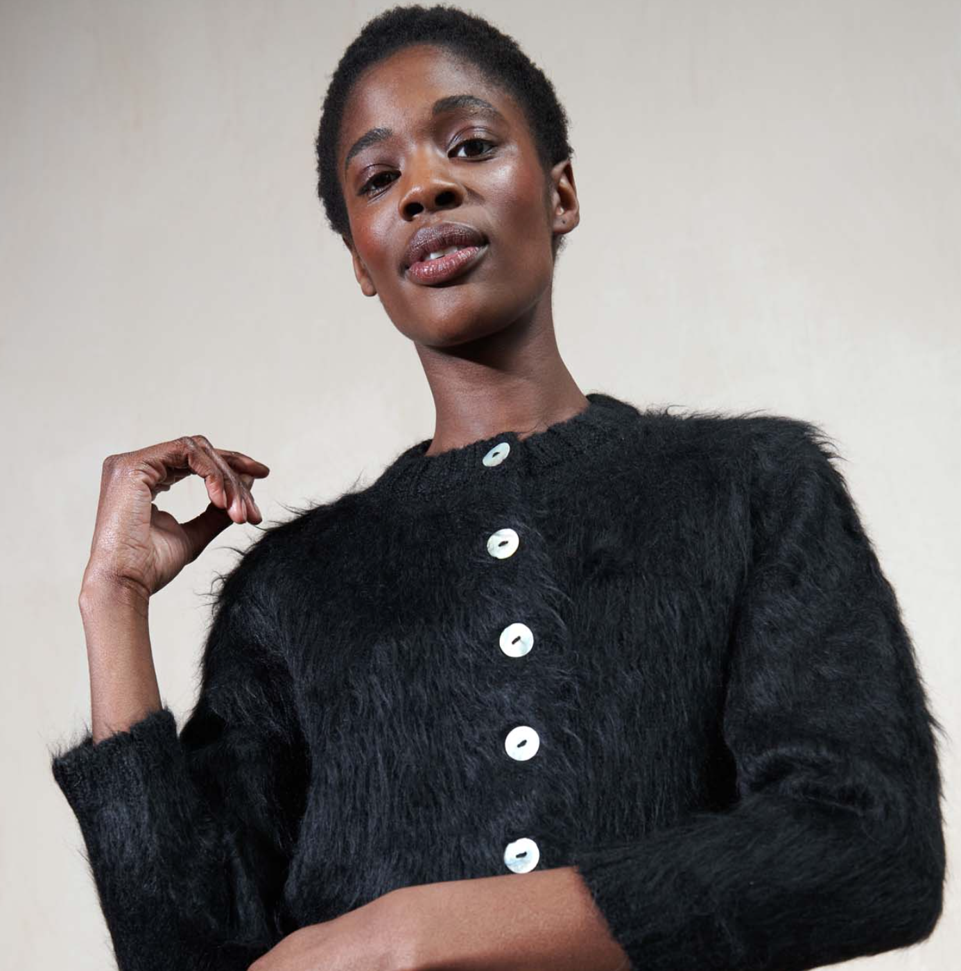 Brushed Cardi // Noir