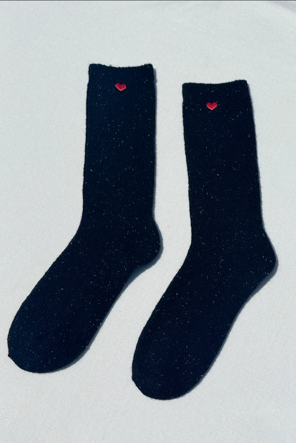 Embroidered Snow Socks // Black