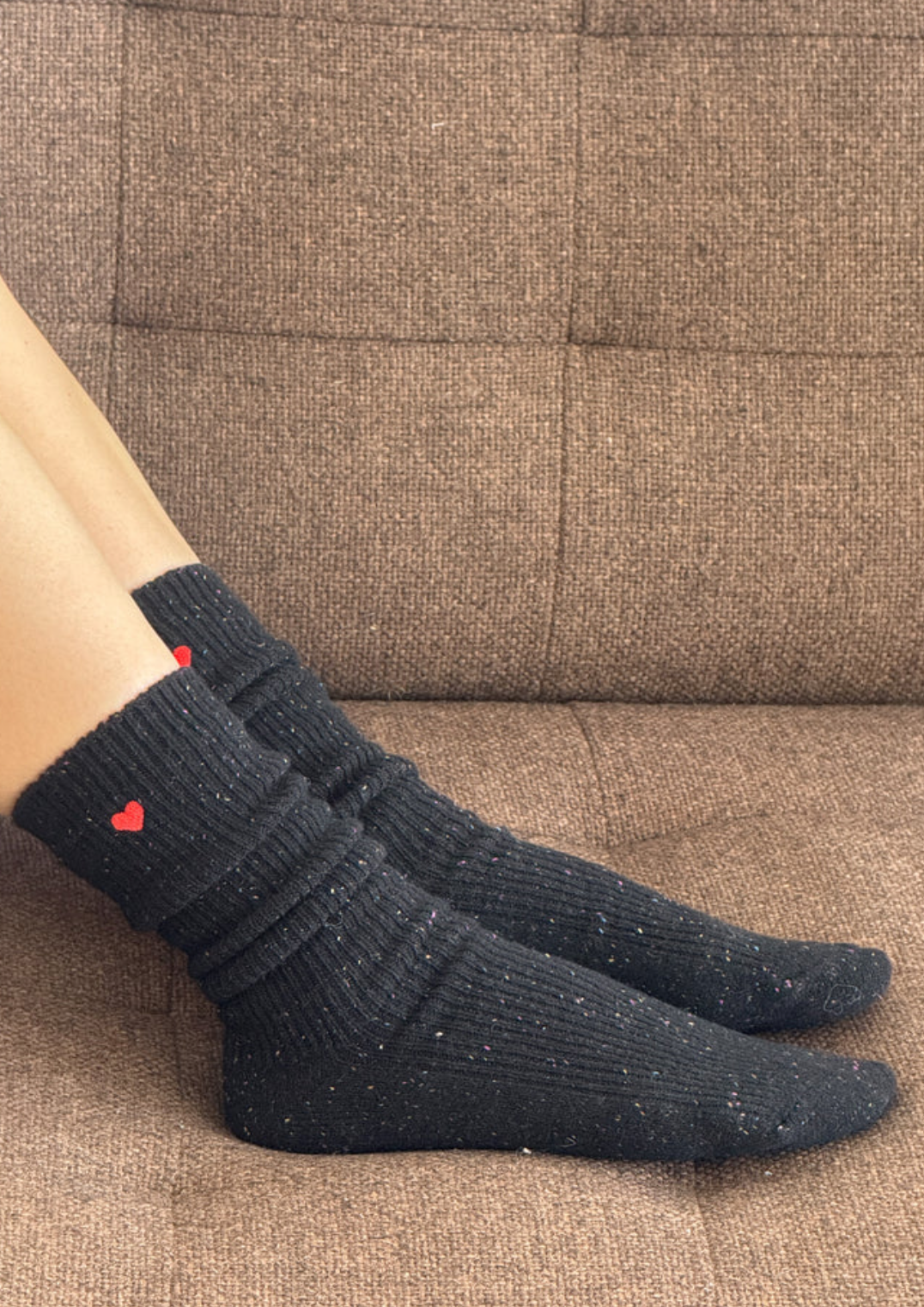 Embroidered Snow Socks // Black