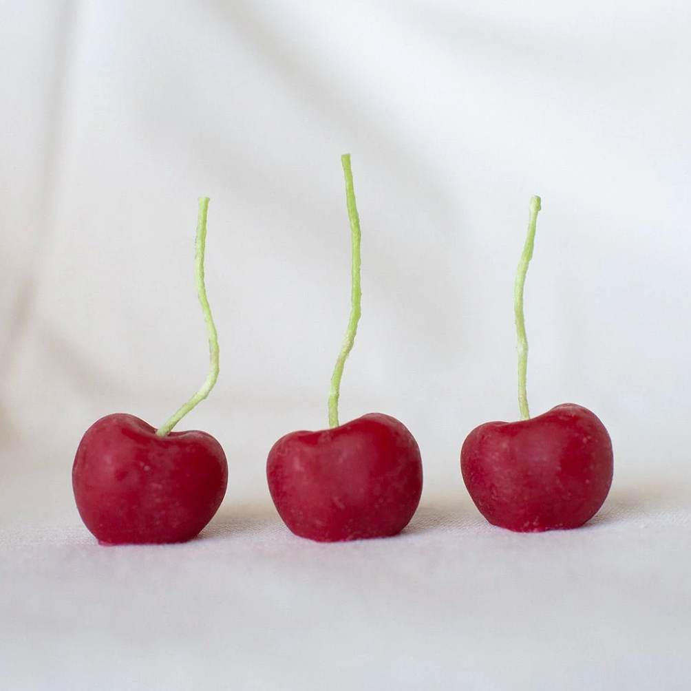 Cherry Beeswax Birthday Candles