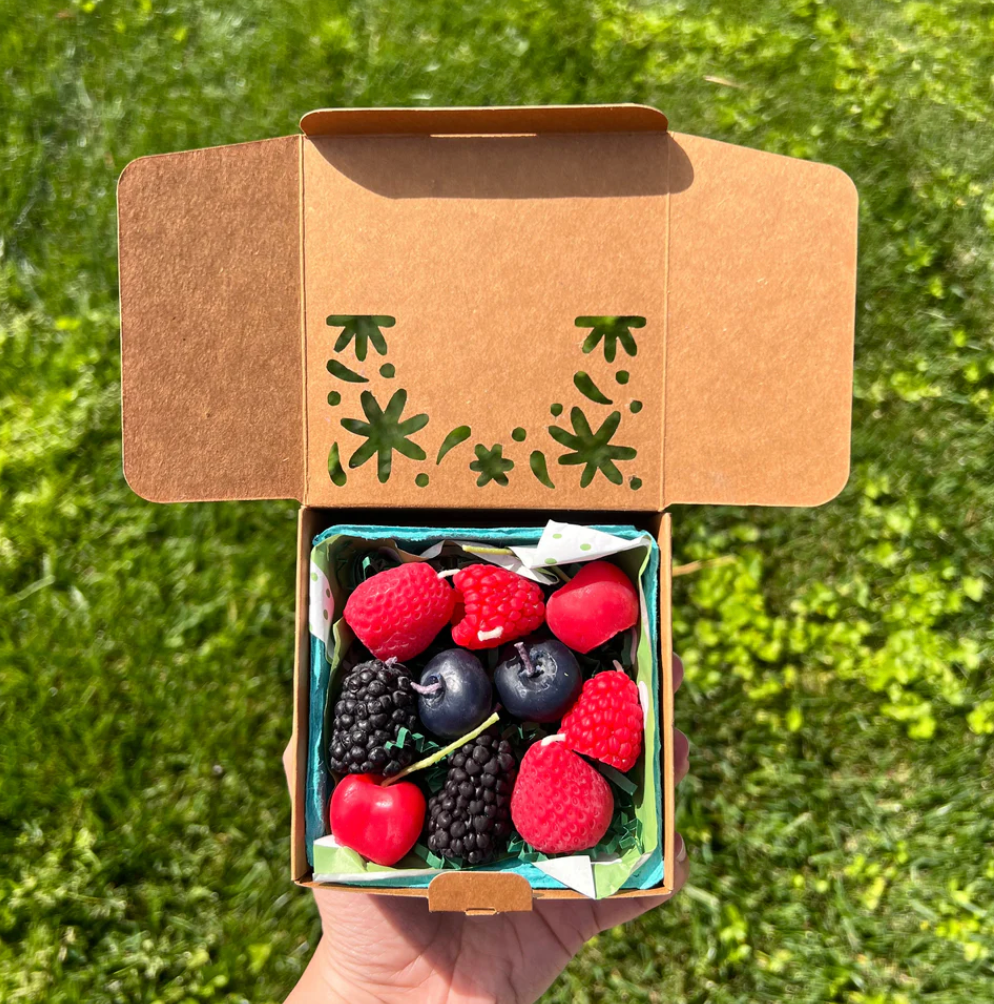 Mixed Berry Beeswax Birthday Candles