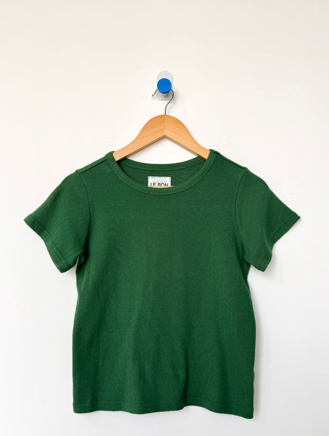 Pointelle Babe Tee // Moss Green