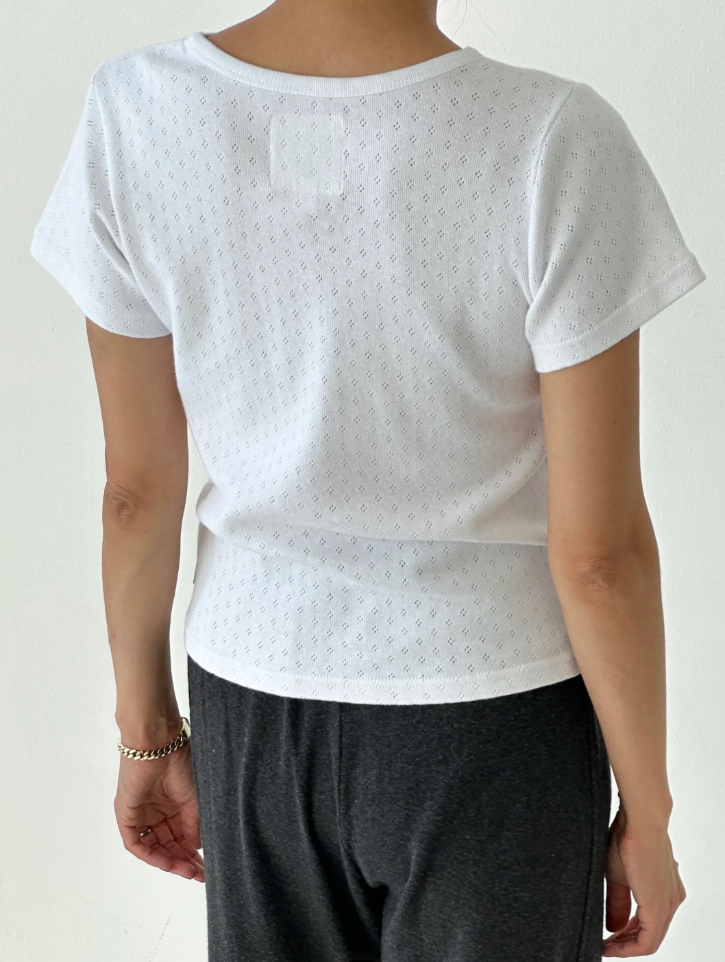 Pointelle Babe Tee // Snow White