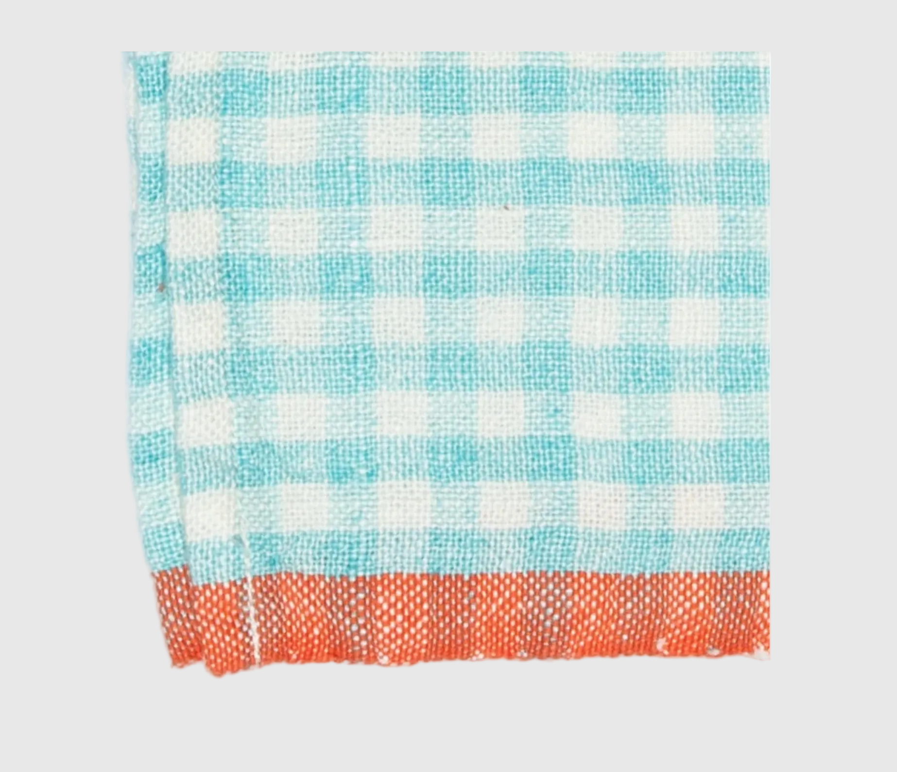 Two-Tone Gingham Napkins Set of 4 – Aqua Orange