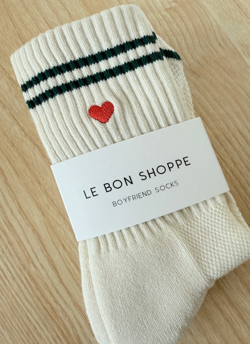Embroidered Boyfriend Socks // Parchment + Heart