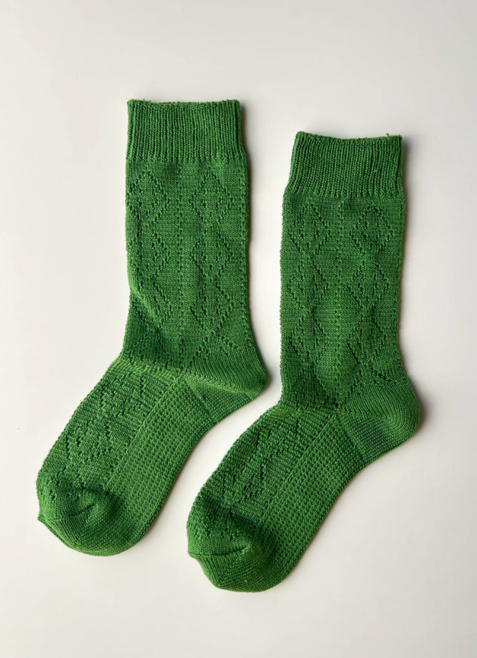 Modal Eyelet Socks // Palm Green