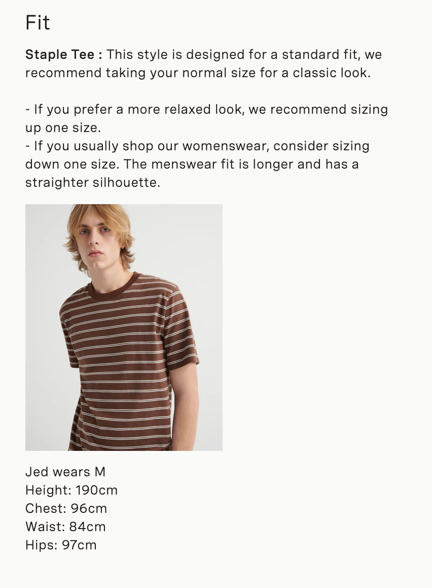 Kowtow Staple Tee — Brown Stripe