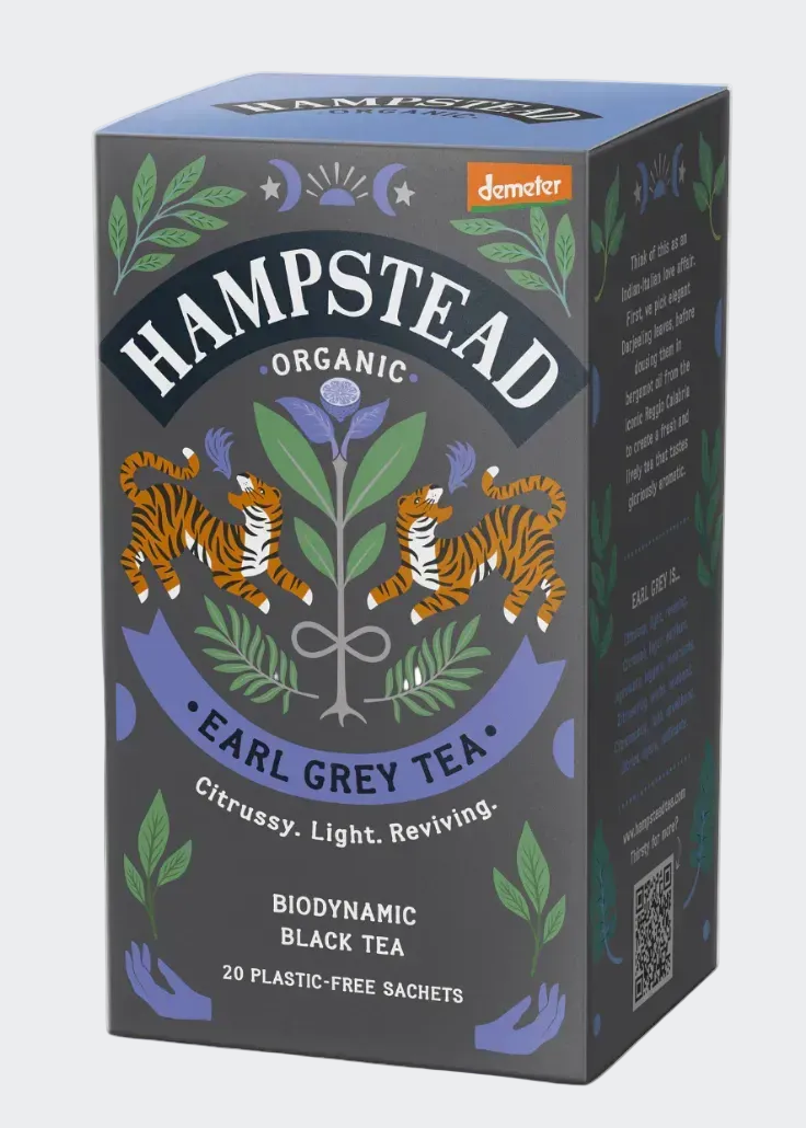 Hampsted Organic and Biodynamic Earl Grey Tea Bags