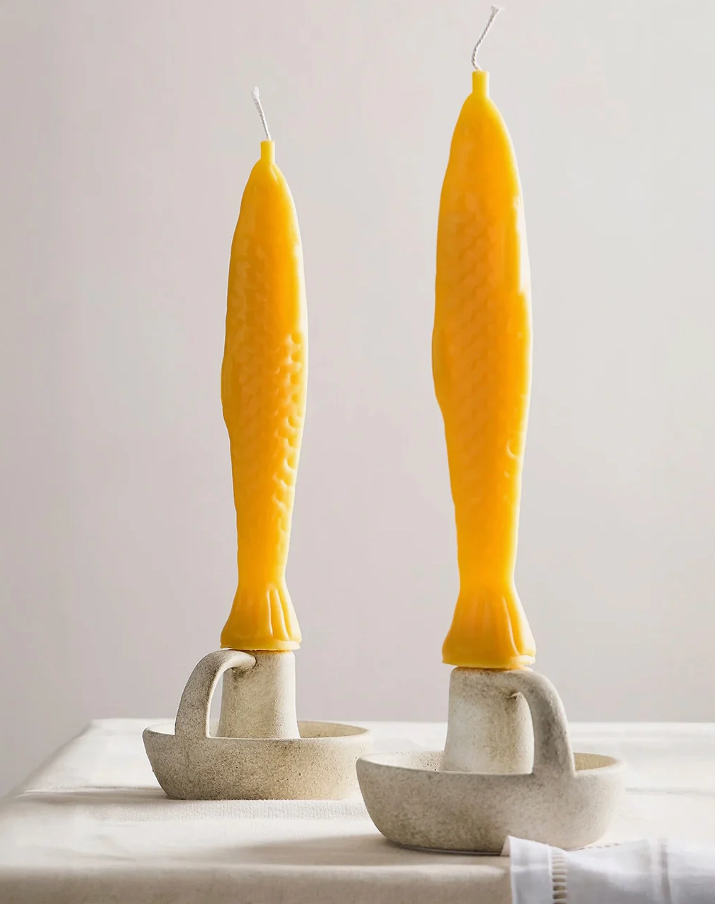 Fish Sticks // Pair of Beeswax Candles