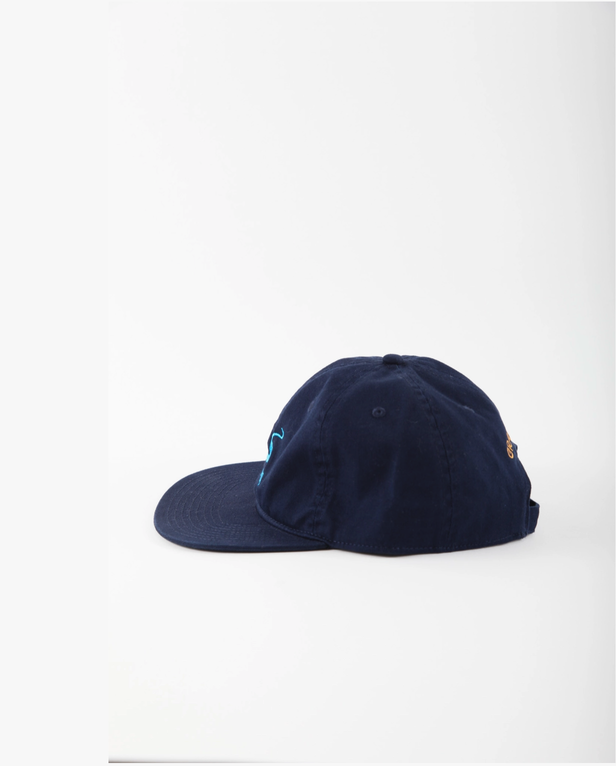 Navy blue cap on a white background