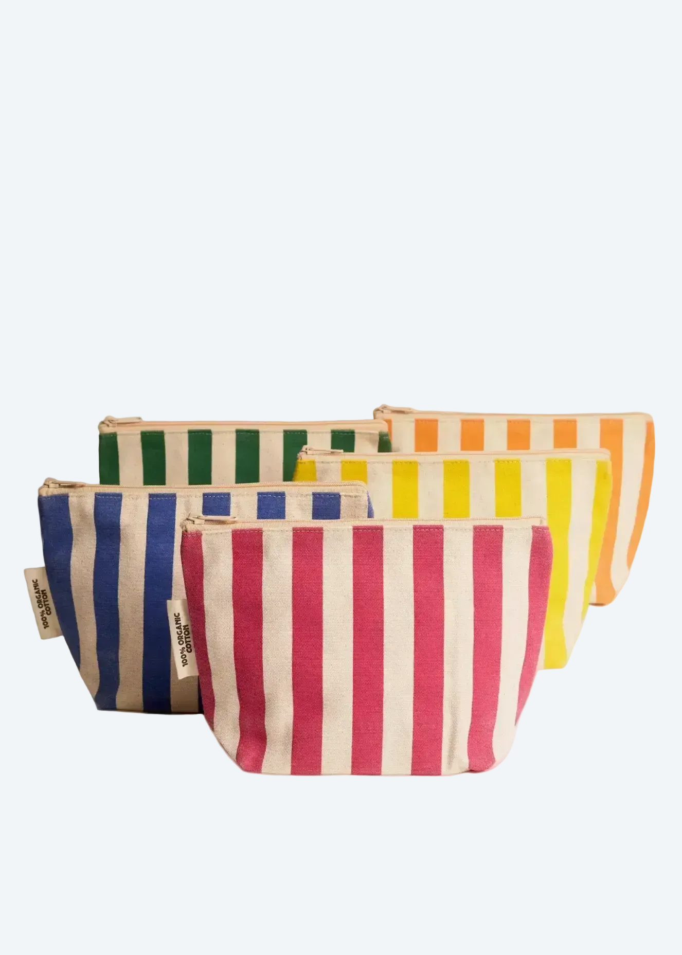 5 colorful striped bags