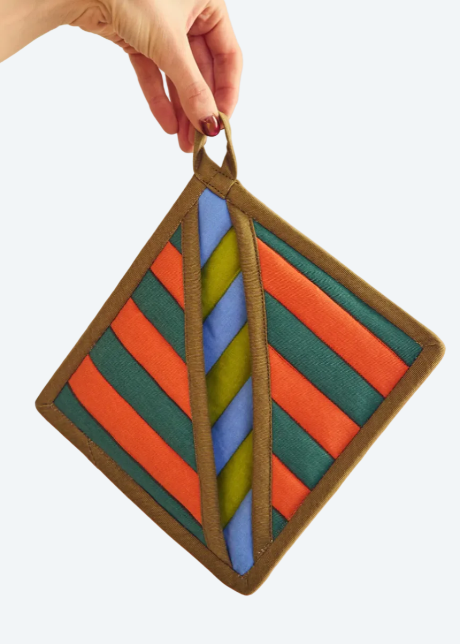striped potholder