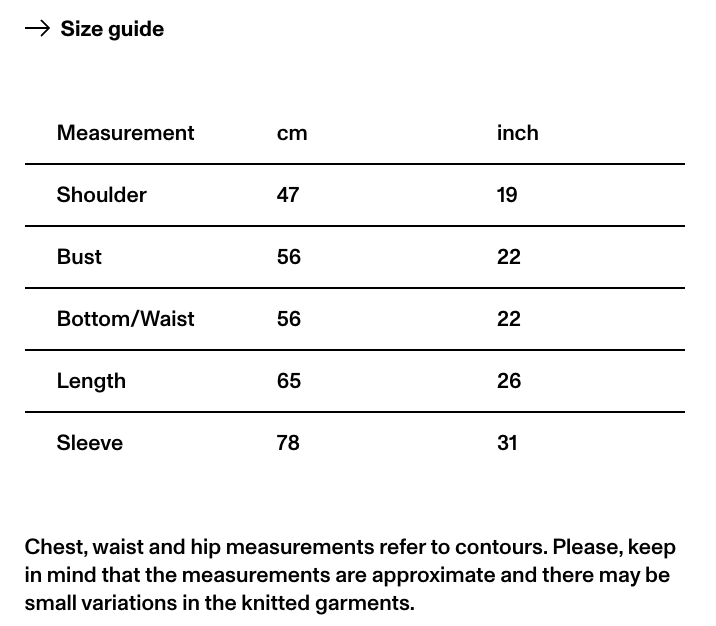size guide