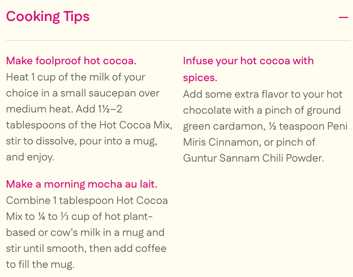 Diaspora Co. Hot Cocoa Mix - Naturally-Sweetened Hot Chocolate
