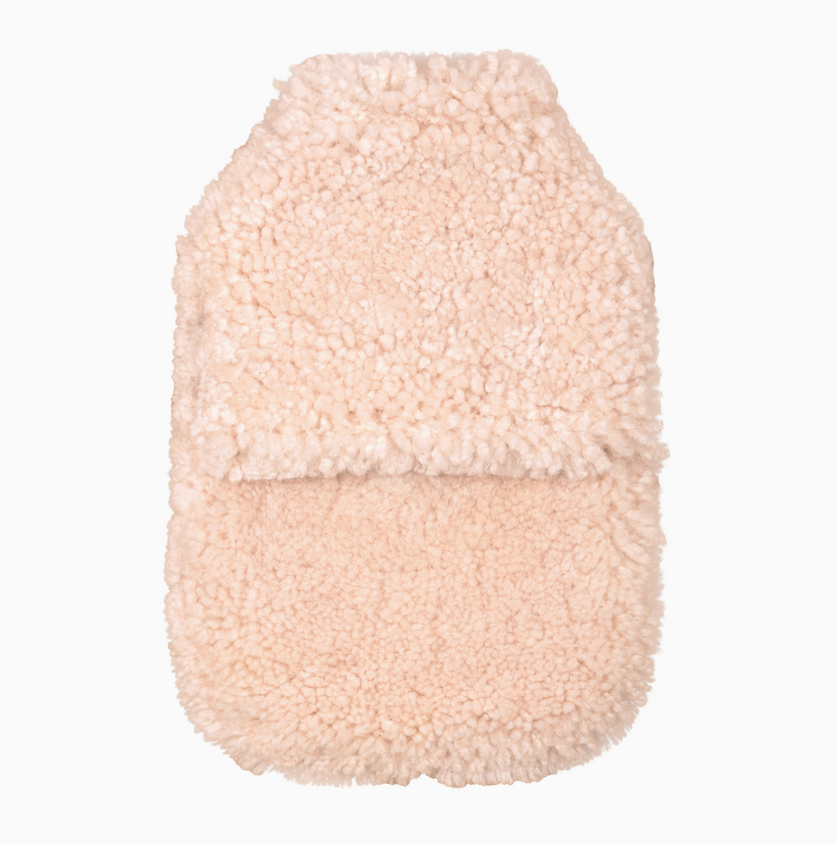 back of sheepskin hot water bottle cover with pocket