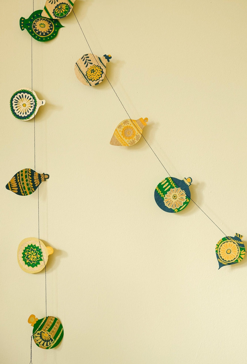 Christmas Ornaments Sewn Garland