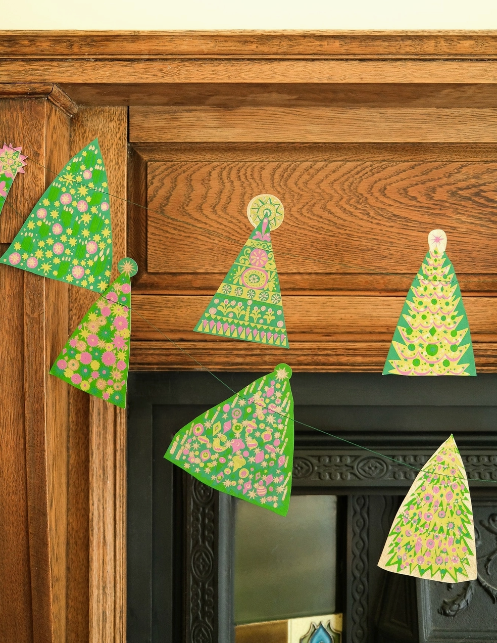 Midcentury Trees Sewn Garland