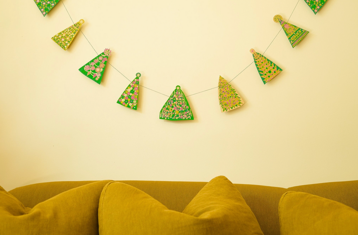 Midcentury Trees Sewn Garland