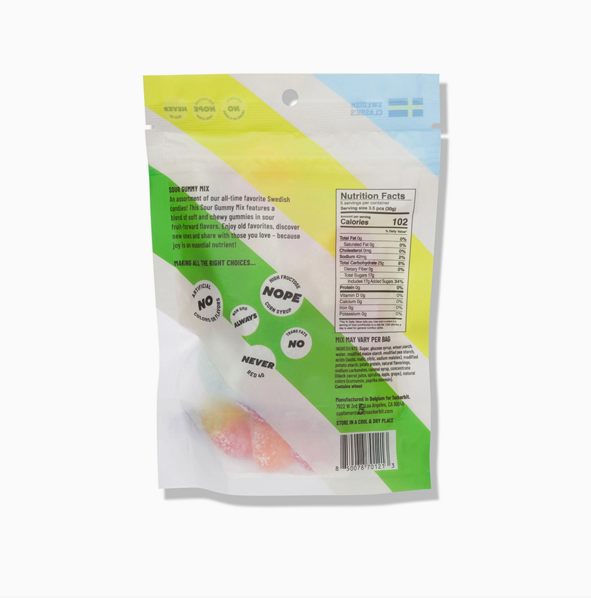Sockerbit Sour Gummy Mix 5.5oz Swedish Candy Mix