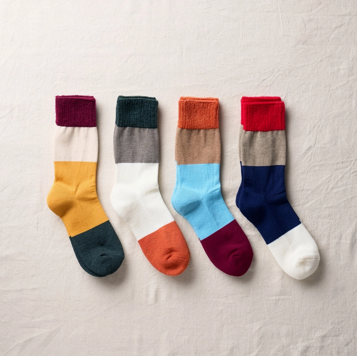 Yahae Wool Organic Cotton Yak Pile Soles Socks – Orange