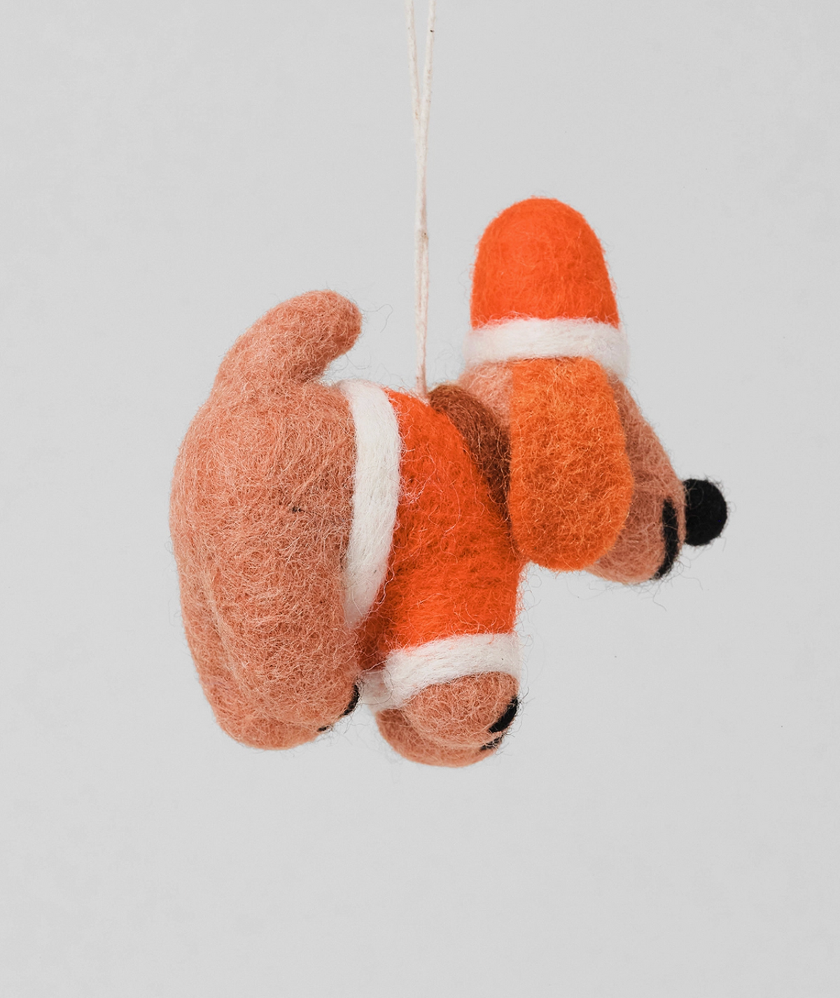 Santa Puppy Hanging Felt Ornament