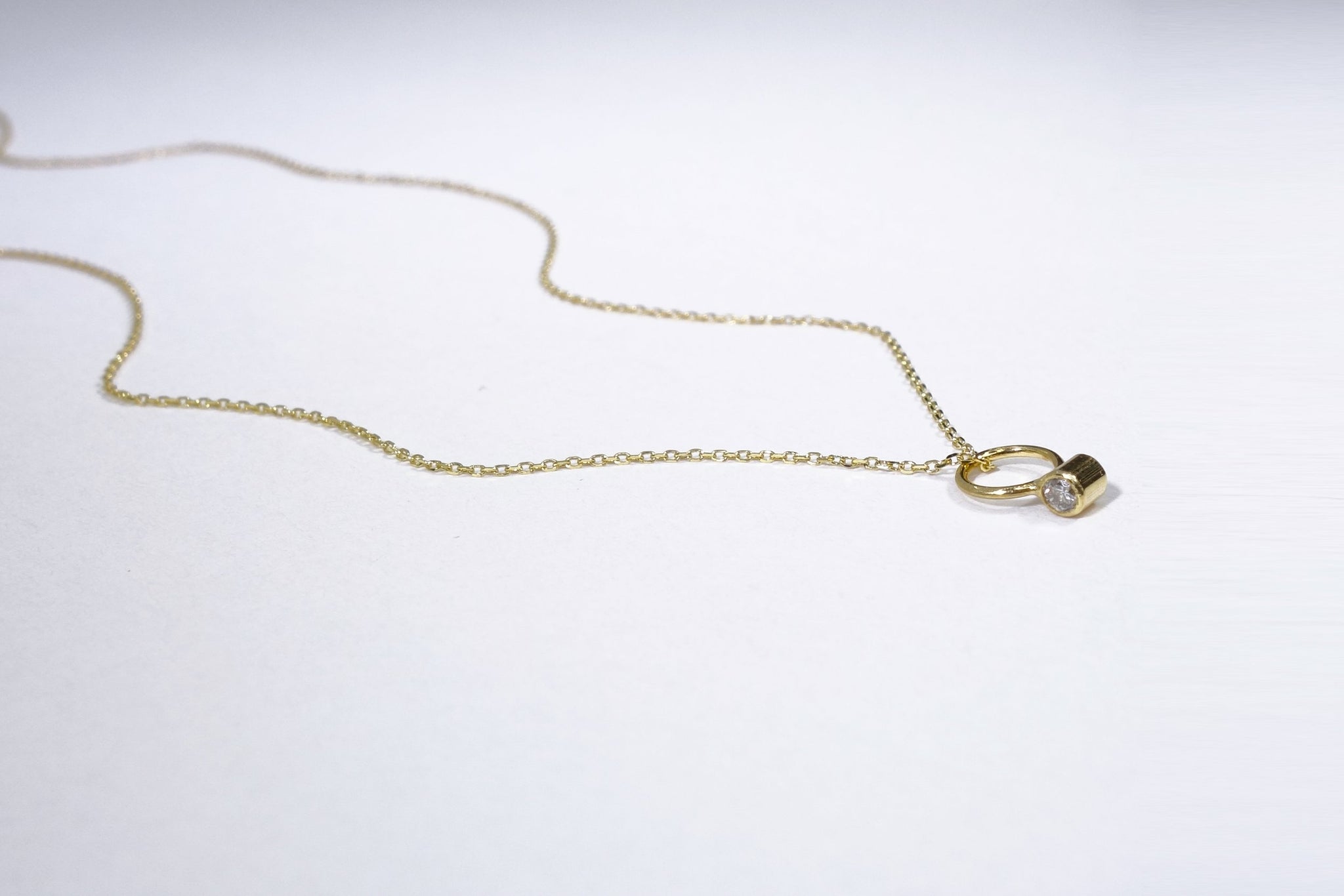 Freya Necklace// 14k Gold + White Diamond