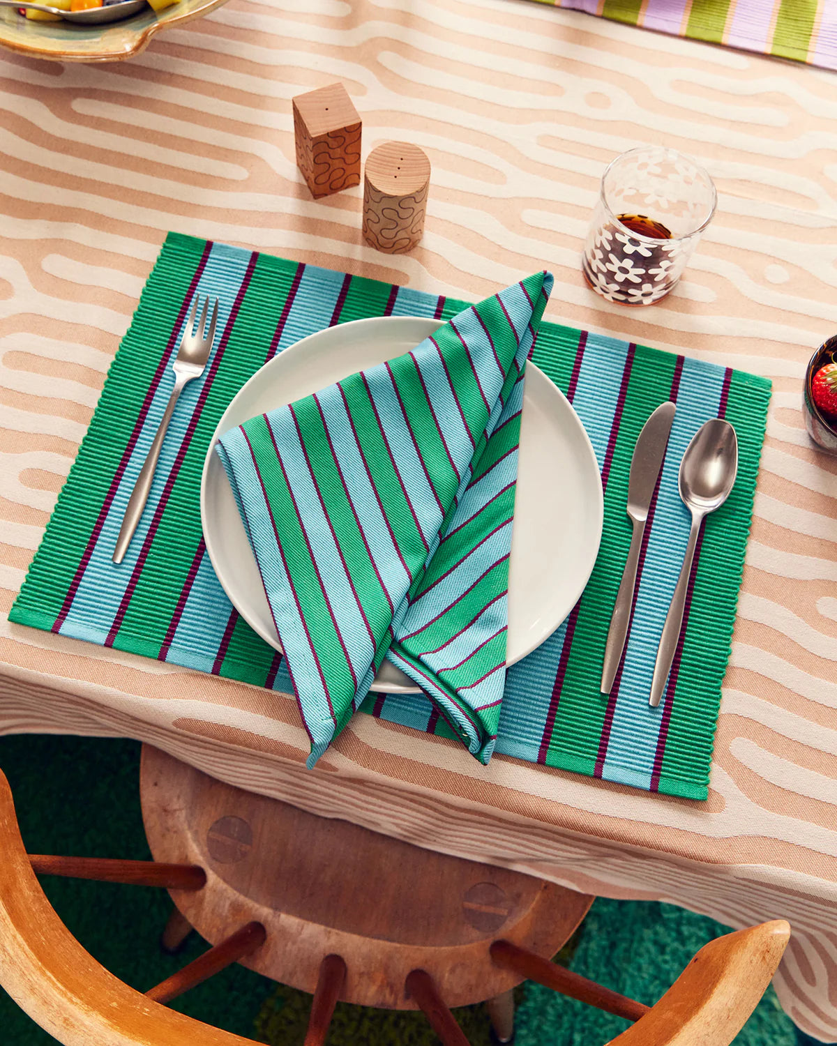 Herb Stripe Placemats // Set of 4 // In-Store Pick Up Only