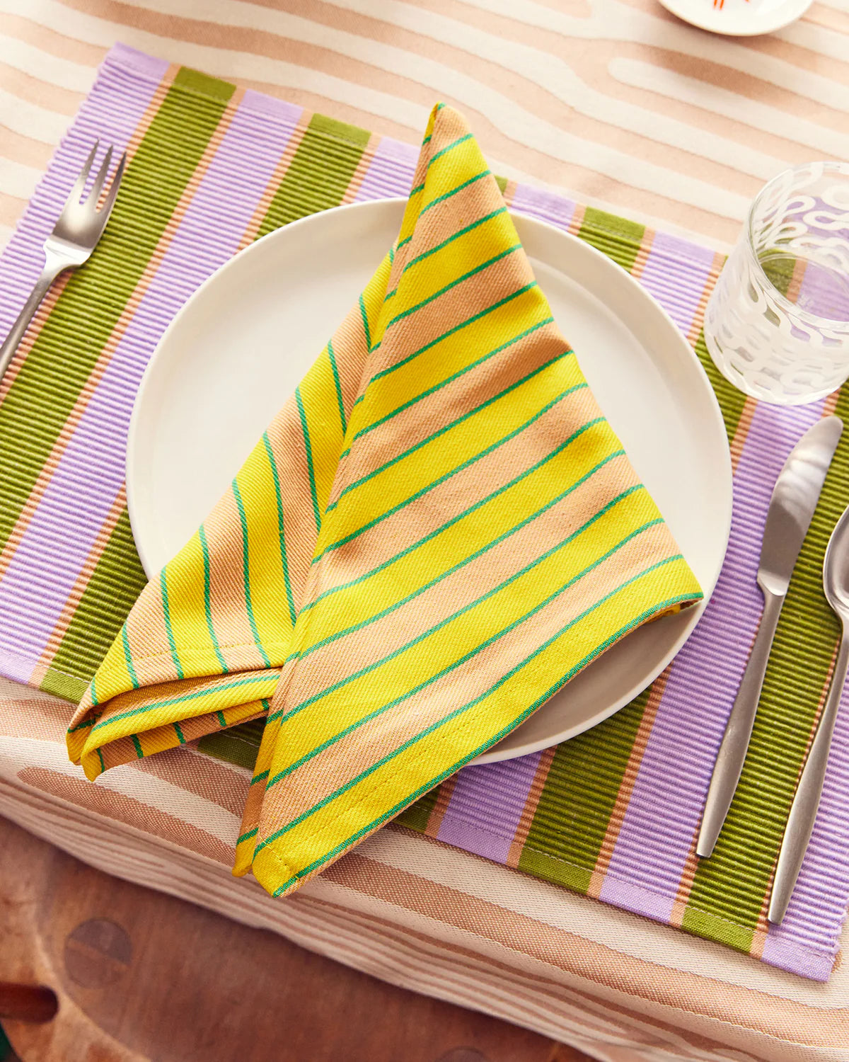 Herb Stripe Napkins // Set of 4