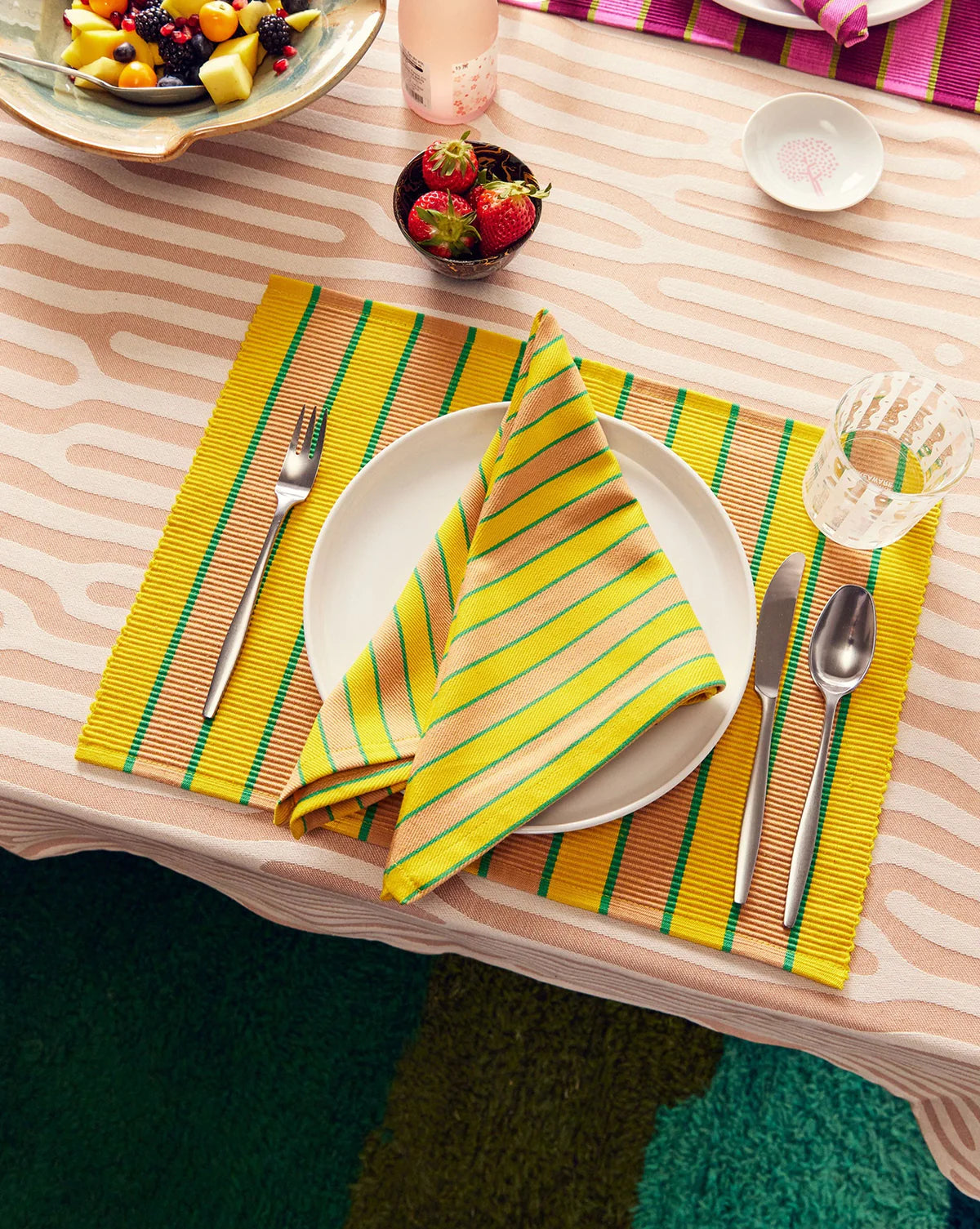 Herb Stripe Placemats // Set of 4 // In-Store Pick Up Only