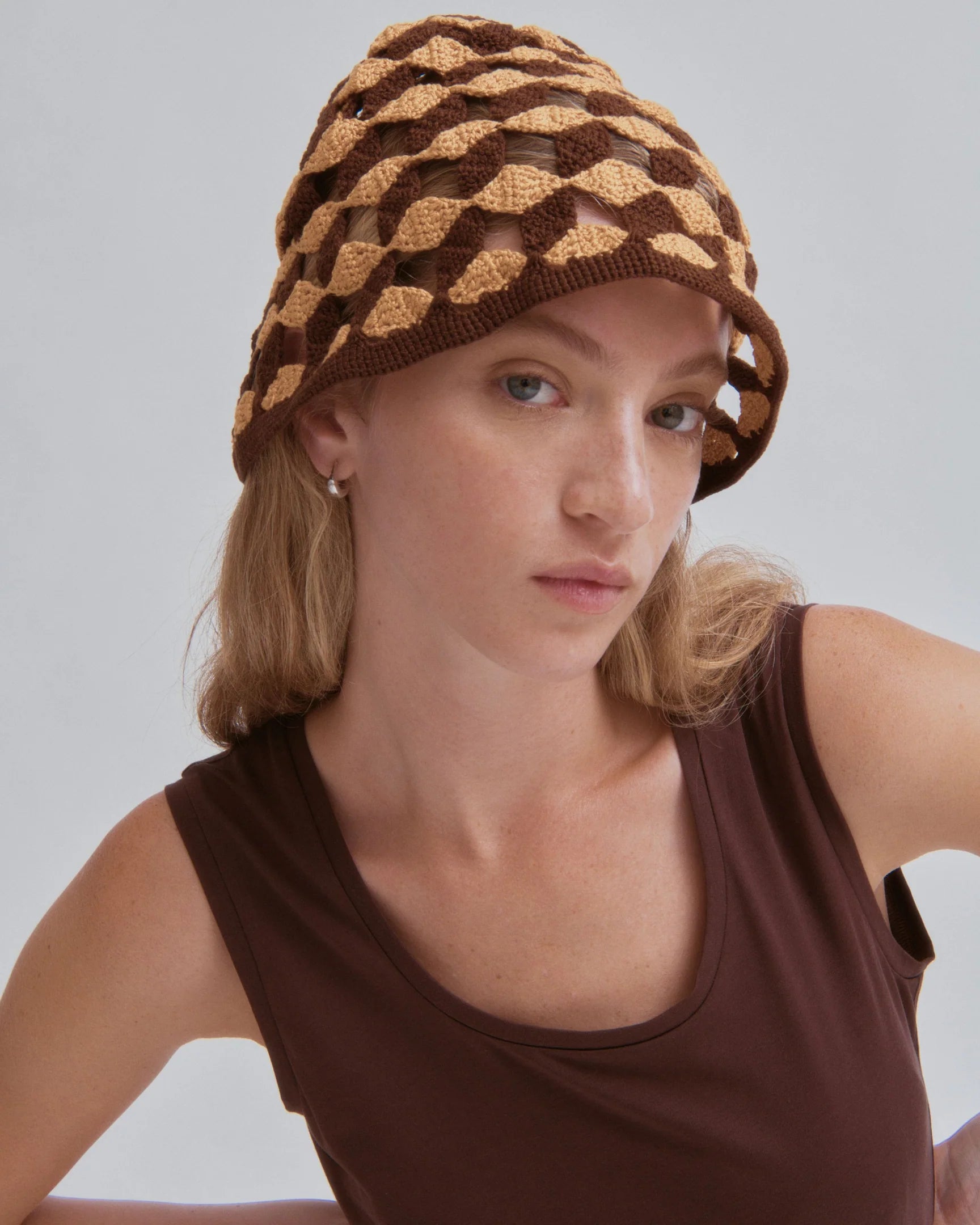 U-Neck Jersey Tank // Brown