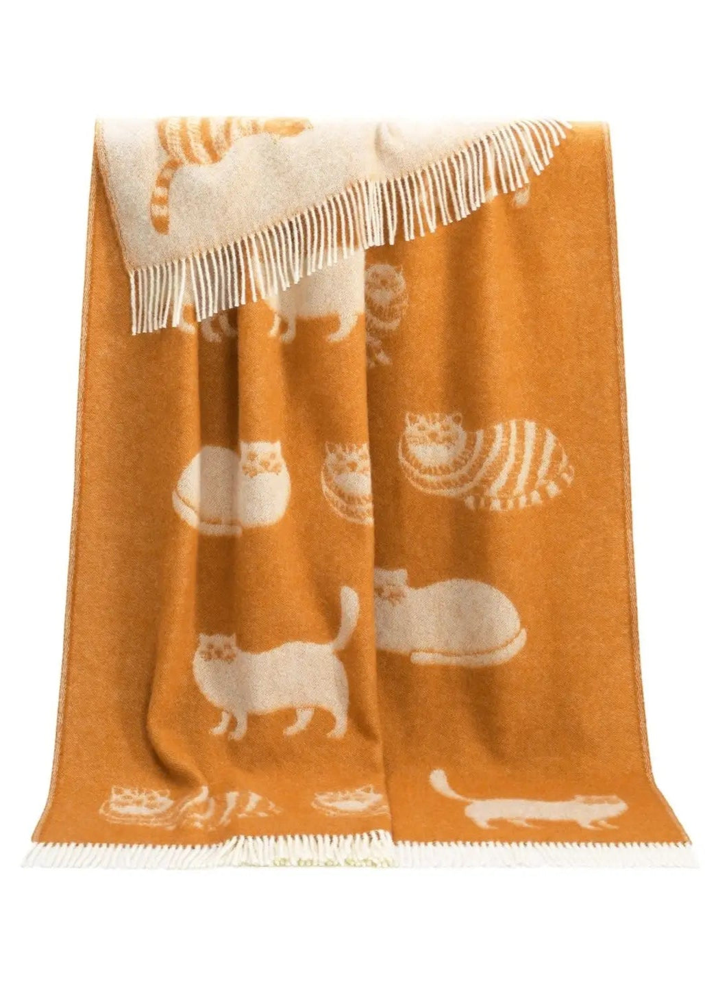 Cozy Kitties // 100% Wool Blanket // Ginger