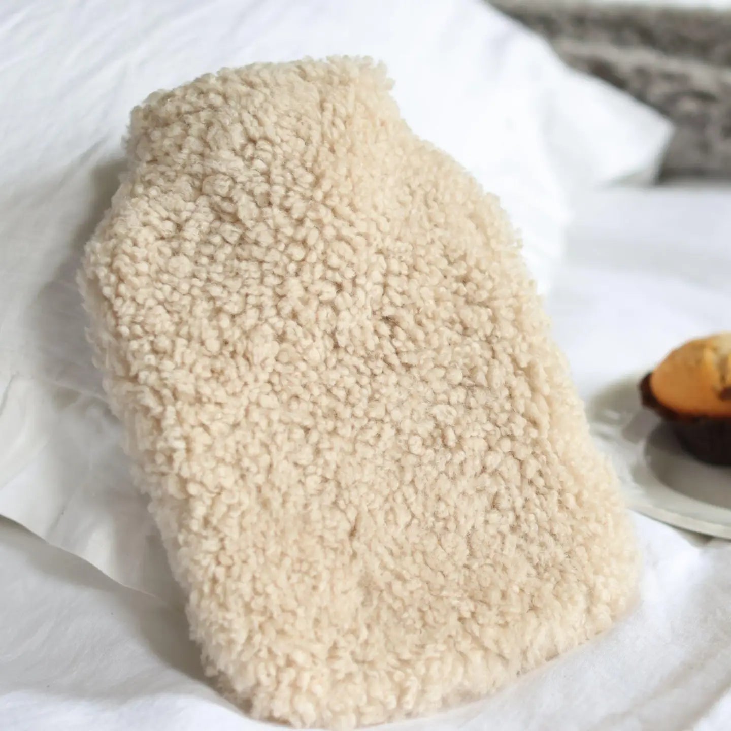 Hot Water Bottle Cover // Swedish Moonlight Cream // .8L Medium Size