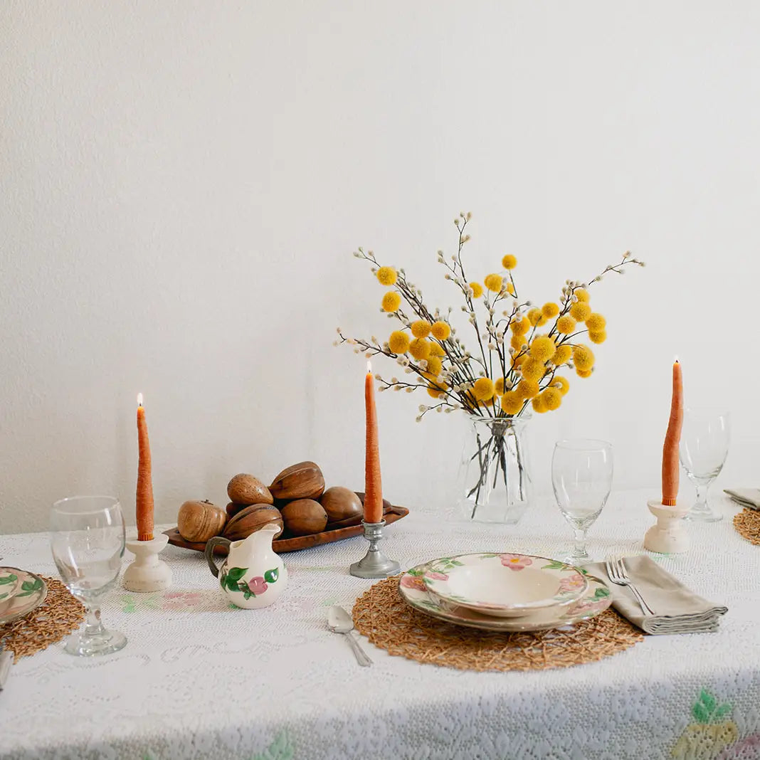 Beeswax Carrot Taper Candle Pair (2)