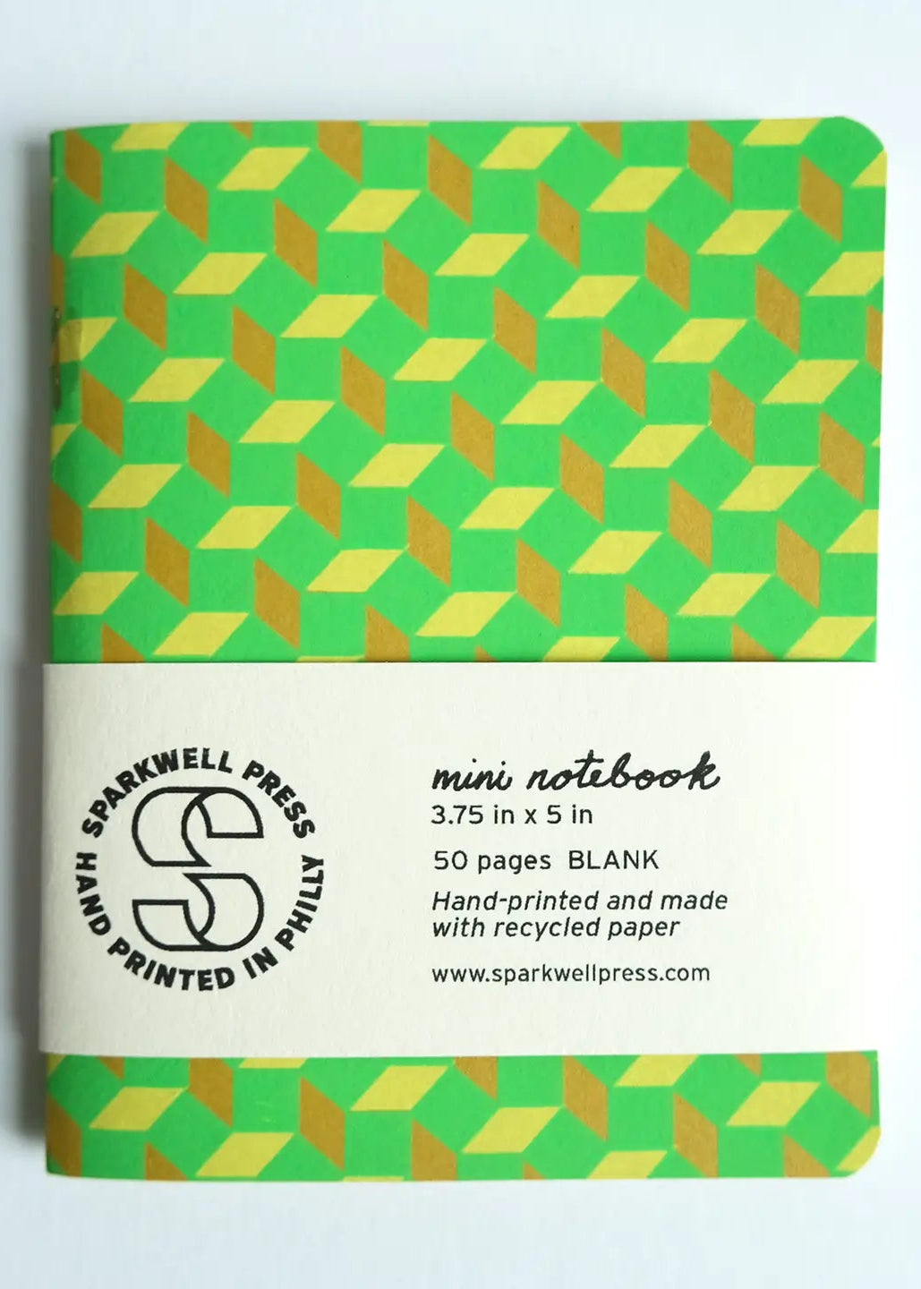 Mini Notebook Box Pattern // Green