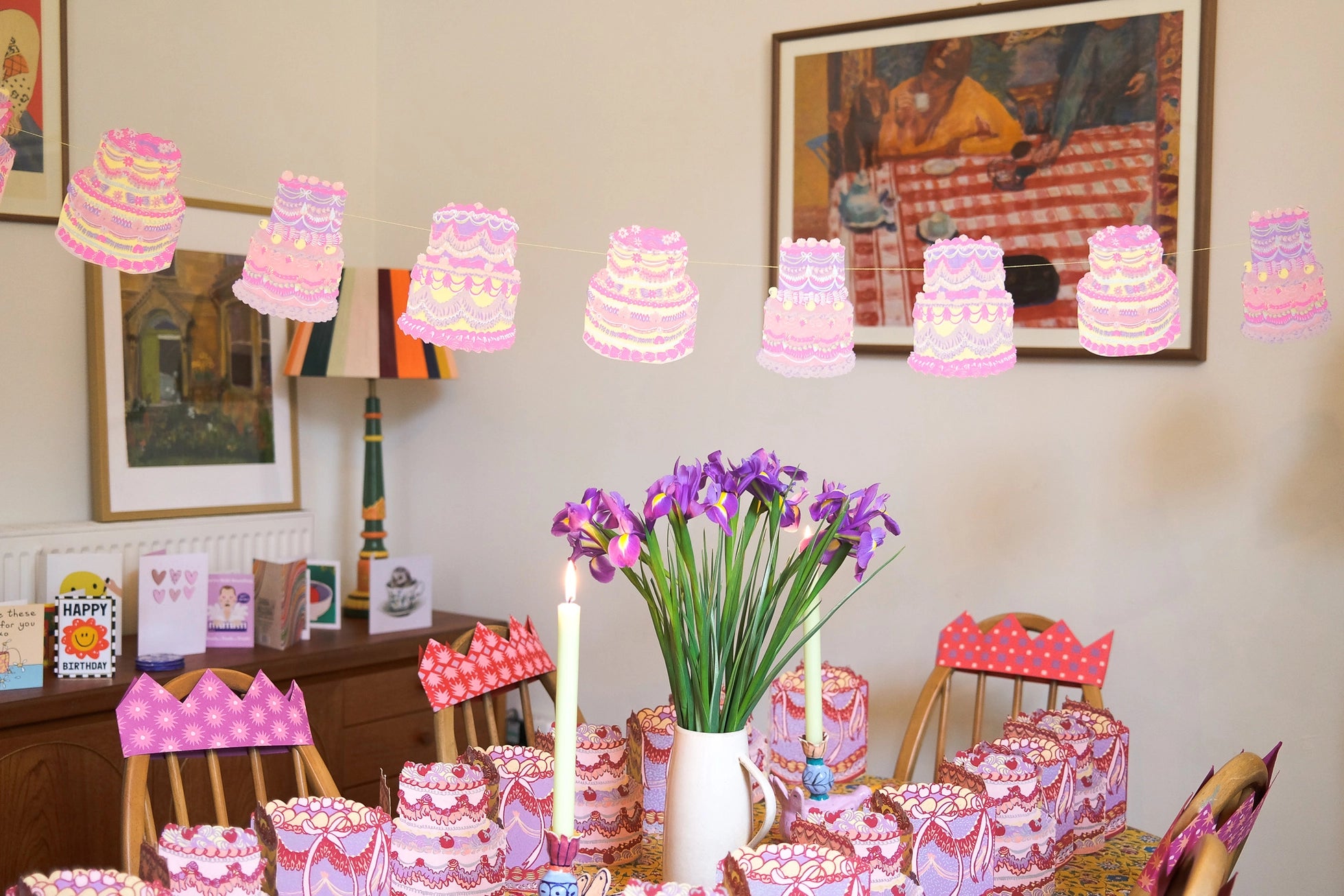 Birthday Cake Concertina Garland