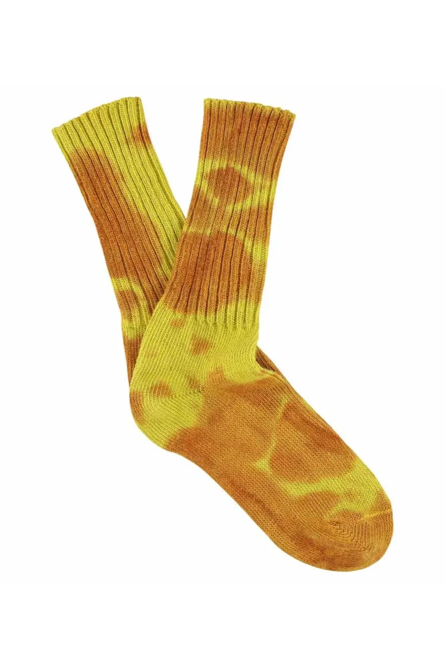 Tie Dye Socks // Rust Yellow