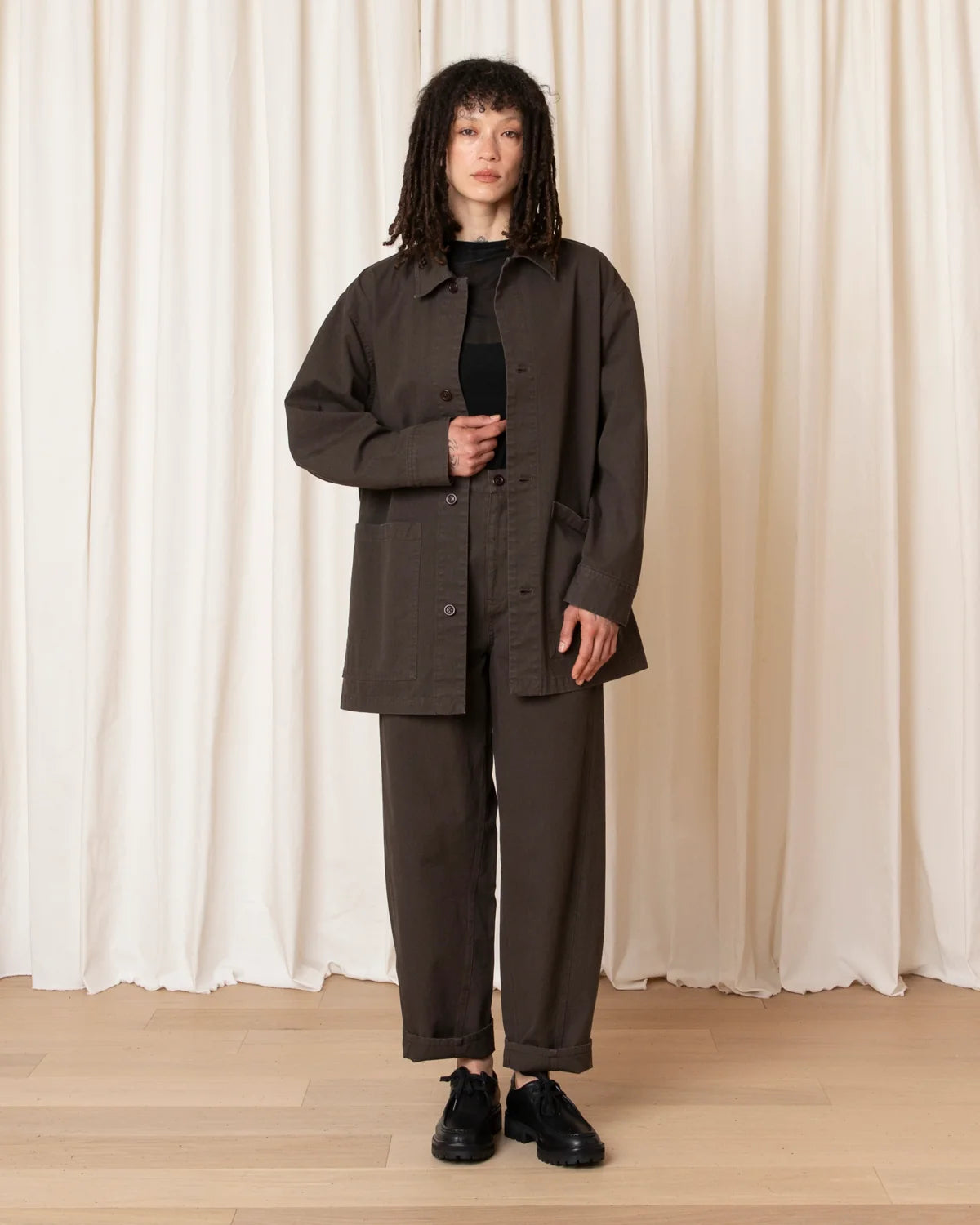 Ali Golden Relaxed Chore Coat – Brown