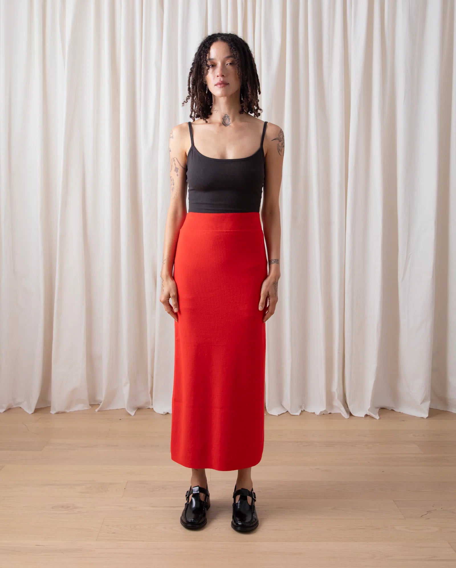 Knit Pencil Midi Skirt // Poppy