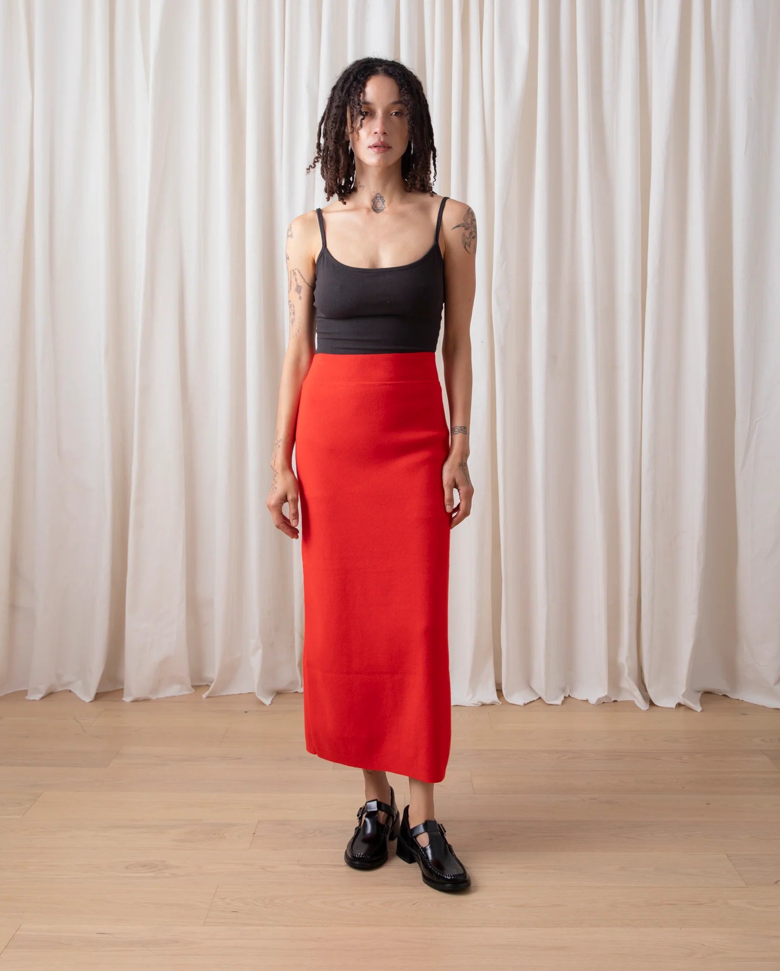 Knit Pencil Midi Skirt // Poppy